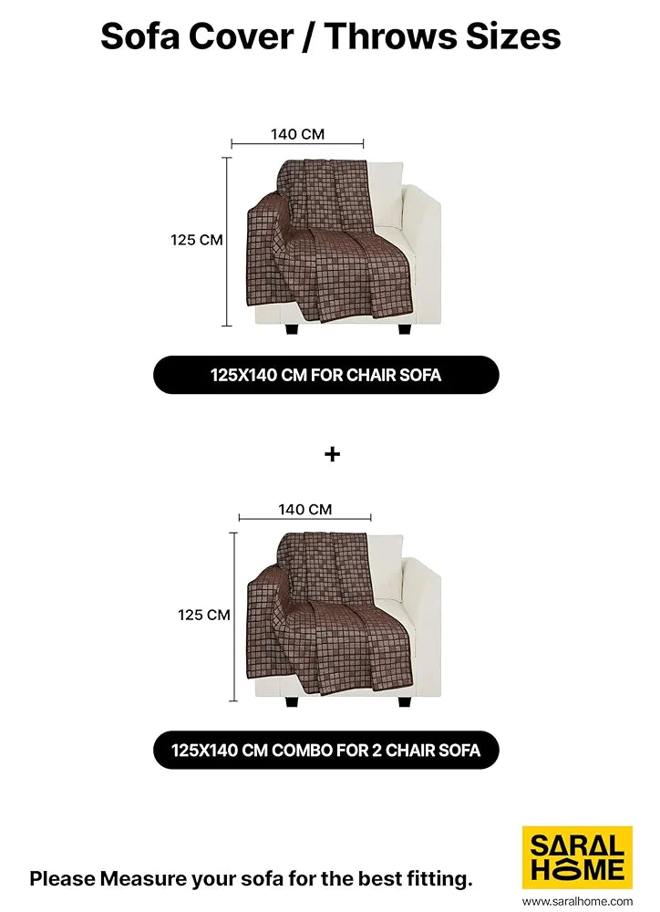 Saral Home Soft Polyester Blend Viscose Chenille Geometric Covers  - Set of 2pc